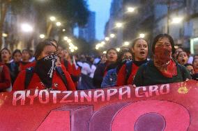 Protest For Demand Justice To Ayotzinapa Victims After 10 Years