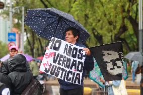 Protest For Demand Justice To Ayotzinapa Victims After 10 Years