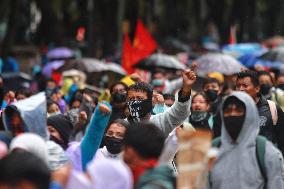 Protest For Demand Justice To Ayotzinapa Victims After 10 Years