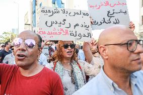 Protest As Parliament Debates Electoral Law Amendment In Tunis