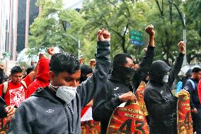 Protest For Demand Justice To Ayotzinapa Victims After 10 Years