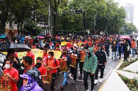 Protest For Demand Justice To Ayotzinapa Victims After 10 Years