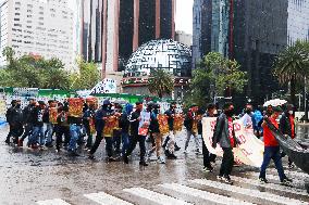 Protest For Demand Justice To Ayotzinapa Victims After 10 Years