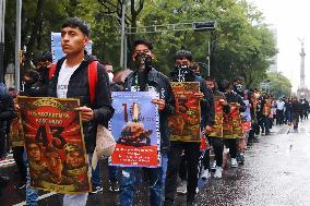 Protest For Demand Justice To Ayotzinapa Victims After 10 Years