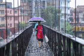 Heavy Monsoon Rain Impacts Daily Life Of Nepal