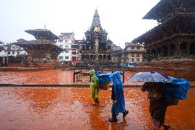 Heavy Monsoon Rain Impacts Daily Life Of Nepal