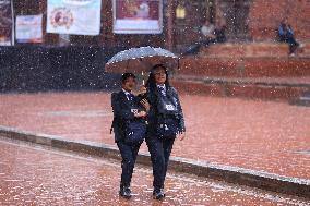 Heavy Monsoon Rain Impacts Daily Life Of Nepal