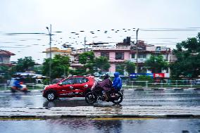 Heavy Rainfall In Kathmandu, Nepal.