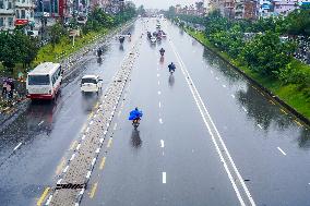 Heavy Rainfall In Kathmandu, Nepal.