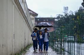 Heavy Monsoon Rain Impacts Daily Life Of Nepal