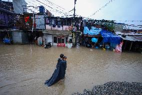 Heavy Monsoon Rain Impacts Daily Life Of Nepal