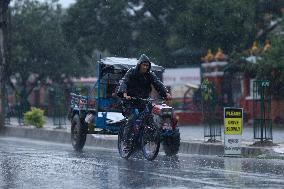 Heavy Monsoon Rain Impacts Daily Life Of Nepal