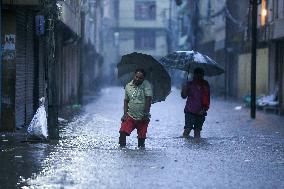 Heavy Monsoon Rain Impacts Daily Life Of Nepal