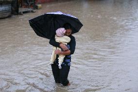 Heavy Monsoon Rain Impacts Daily Life Of Nepal