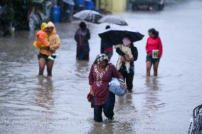 Heavy Monsoon Rain Impacts Daily Life Of Nepal