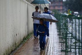 Heavy Monsoon Rain Impacts Daily Life Of Nepal