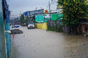 Bagmati River Flooding In Kathmandu, Nepal.