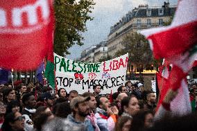 Rally In Solidarity With Lebanon And Palestine In Paris