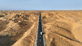 Desert Highway in Xinjiang