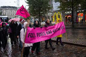 Environmental Protest For Climate Action In Helsinki, Finland