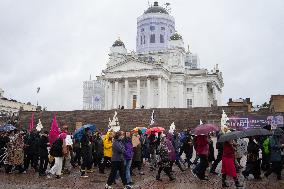 Environmental Protest For Climate Action In Helsinki, Finland