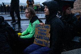 Environmental Protest For Climate Action In Helsinki, Finland