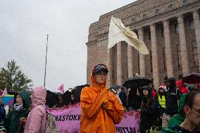 Environmental Protest For Climate Action In Helsinki, Finland