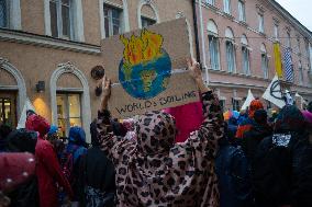 Environmental Protest For Climate Action In Helsinki, Finland