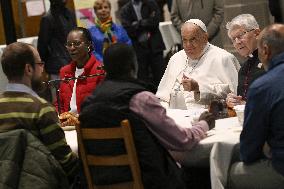 Pope Francis Meets Homeless People - Brussels