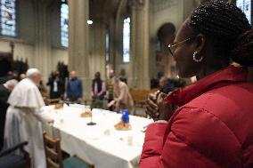 Pope Francis Meets Homeless People - Brussels