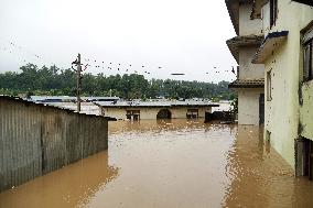 Flooded neighborhood in Lalitpur