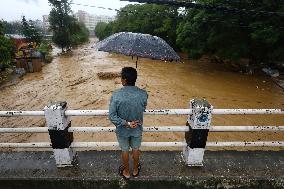 Flooded neighborhood in Lalitpur