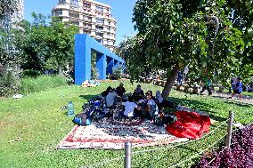 Displaced people from the southern suburbs of Beirut