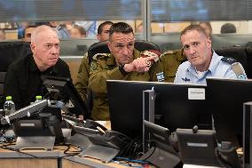 Israeli Air Force's command room during the airstrike targeting Hezbollah's headquarters in Israel