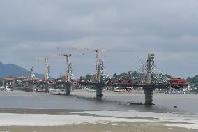 Under-construction Guwahati-North Guwahati Bridge