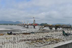 Under-construction Guwahati-North Guwahati Bridge