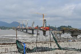 Under-construction Guwahati-North Guwahati Bridge