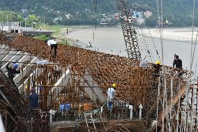 Under-construction Guwahati-North Guwahati Bridge