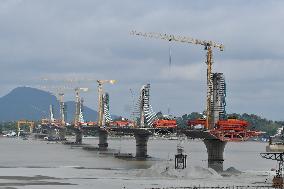 Under-construction Guwahati-North Guwahati Bridge