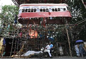 Heritage Tram Model Pandal In West Bengal, Kolkata, India - 28 Sep 2024