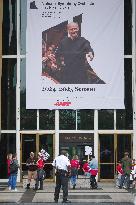 Musicians From The National Symphony Orchestra March A Picket Line At The Kennedy Center In Washington D.C. On September 27, 202