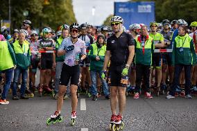 Inline Skaters Race Ahead Of The 50th Berlin Marathon