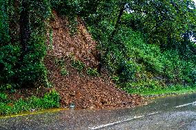 Monsoon Rainfall Induces Landslide In Nepal.