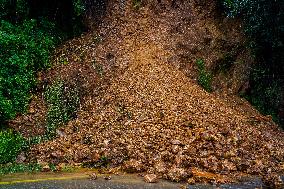 Monsoon Rainfall Induces Landslide In Nepal.