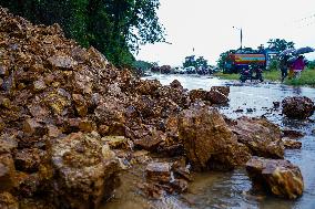 Monsoon Rainfall Induces Landslide In Nepal.