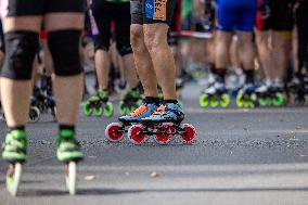 Inline Skaters Race Ahead Of The 50th Berlin Marathon