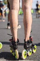 Inline Skaters Race Ahead Of The 50th Berlin Marathon