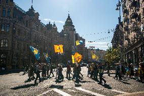 March Marking The Upcoming Defenders Of Ukraine Day In Kyiv