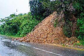 Monsoon Rainfall Induces Landslide In Nepal.