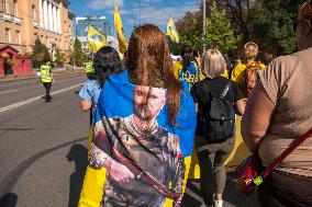 March Marking The Upcoming Defenders Of Ukraine Day In Kyiv